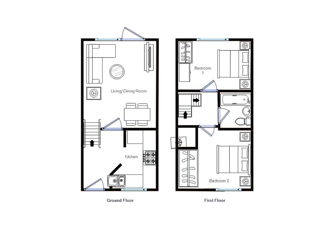 Modern 2 Bed House Sleeps 6 Southam Town Centre - Inspire Homes Ltd エクステリア 写真